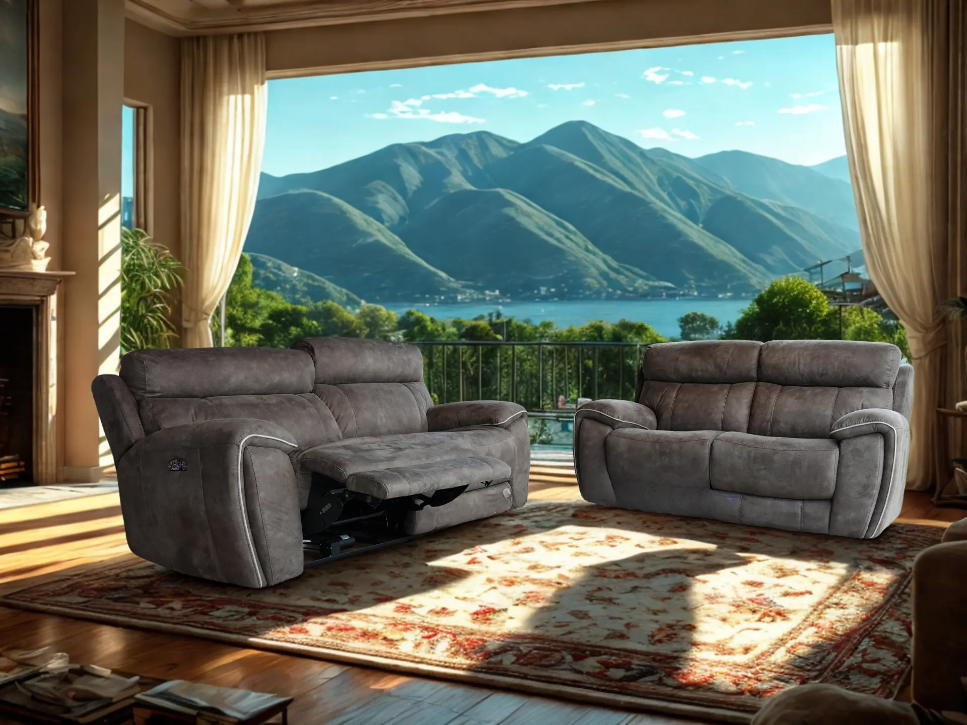 Salon-3+2-relax-en-tissu- DOUGLAS-
